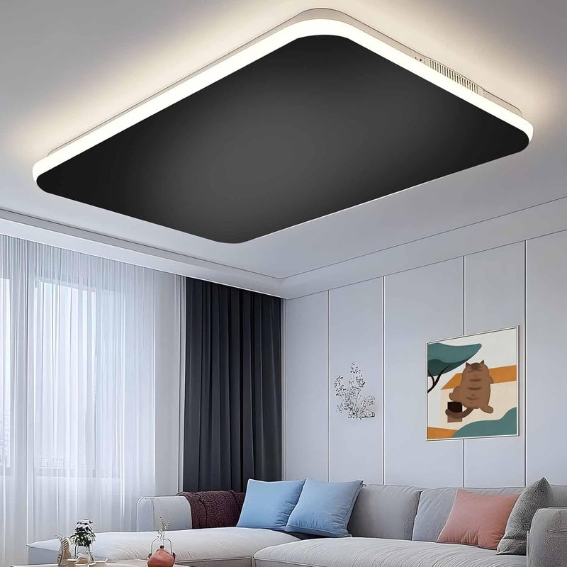 Futuregrace Magnetic Light Cover for Classroom Drop Ceiling,3 Pack 4x2 Ft Fluorescent Light Covers for Office Home Ceiling Light Pure Black Solid Color Lampshade - Image 3